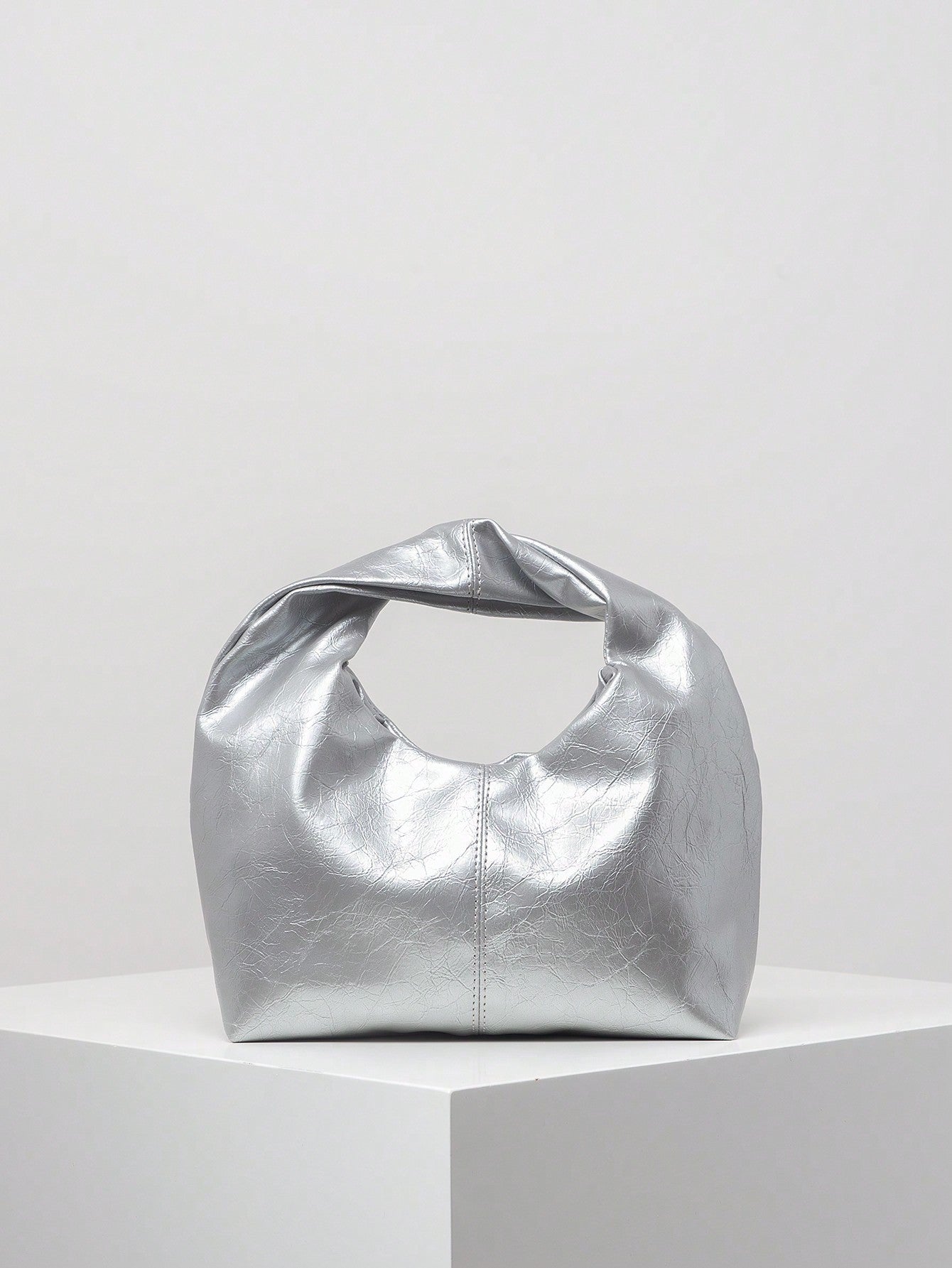 Barrel-Shaped PU Handbag