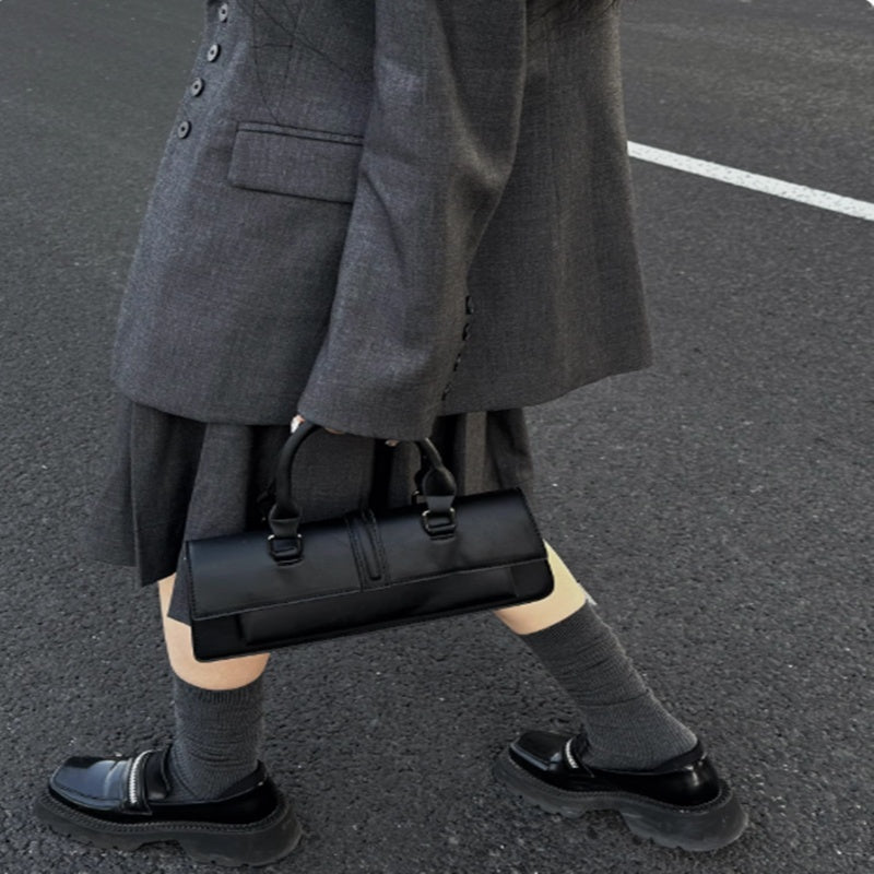 Spliced PU Shoulder Bag