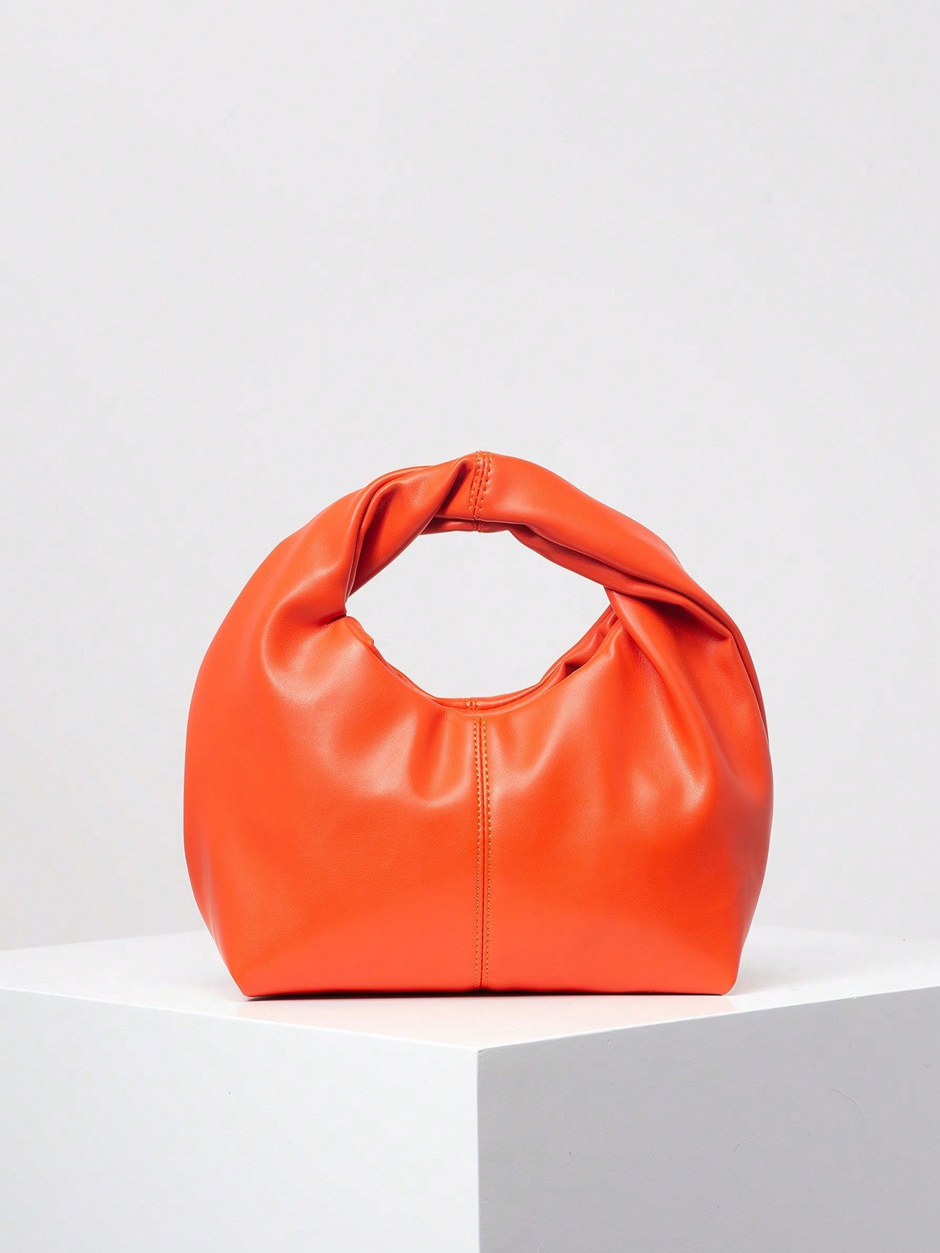 Barrel-Shaped PU Handbag