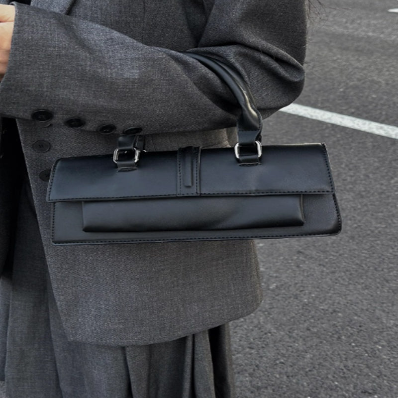 Spliced PU Shoulder Bag