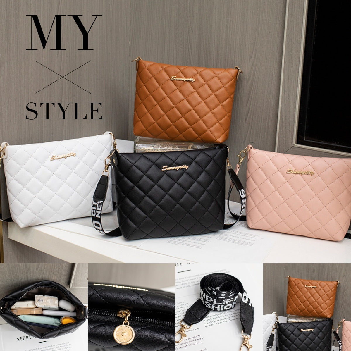 Quilted Diamond Crossbody Bag